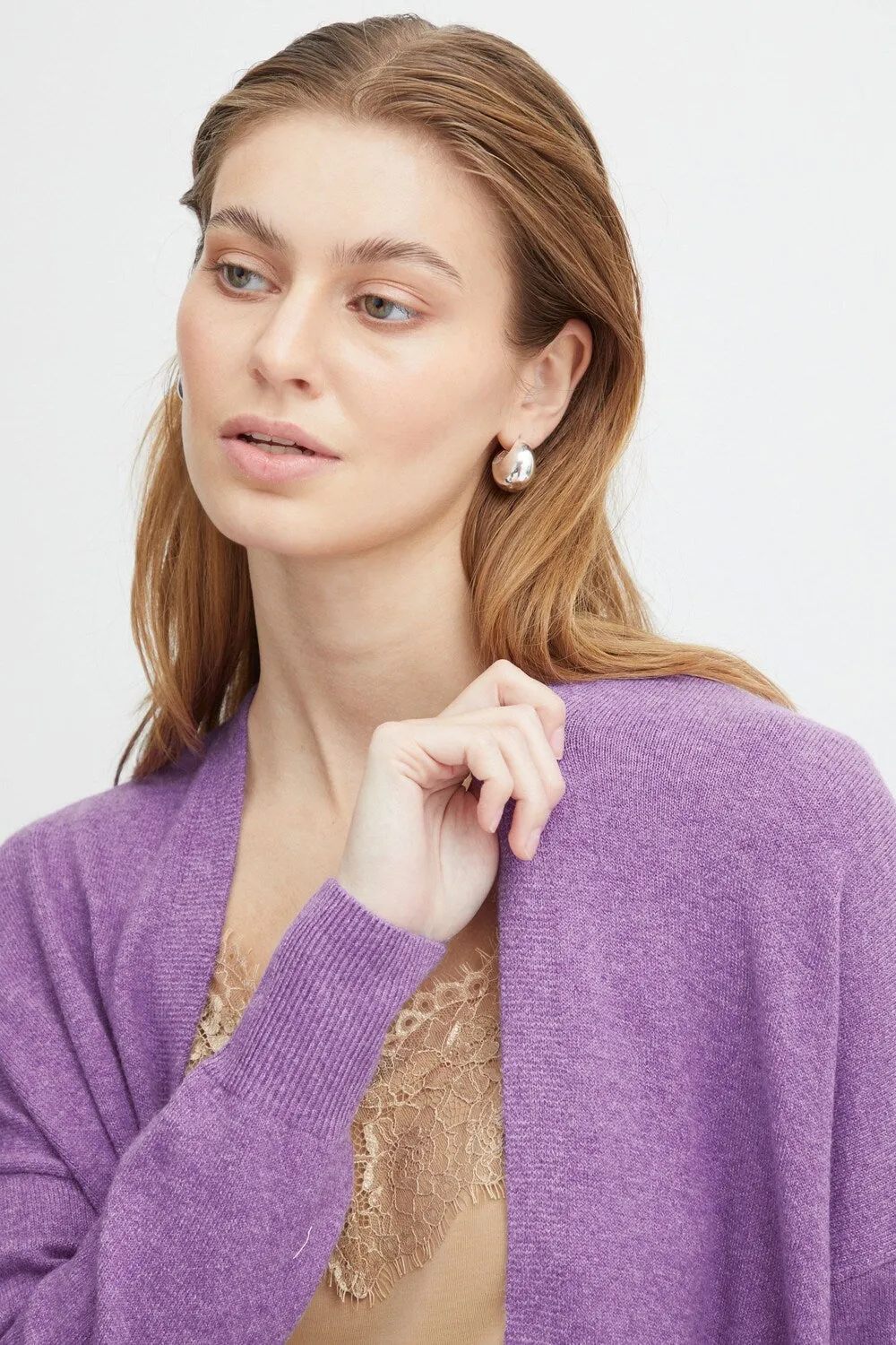 Knitted cardigan Ichi, purple