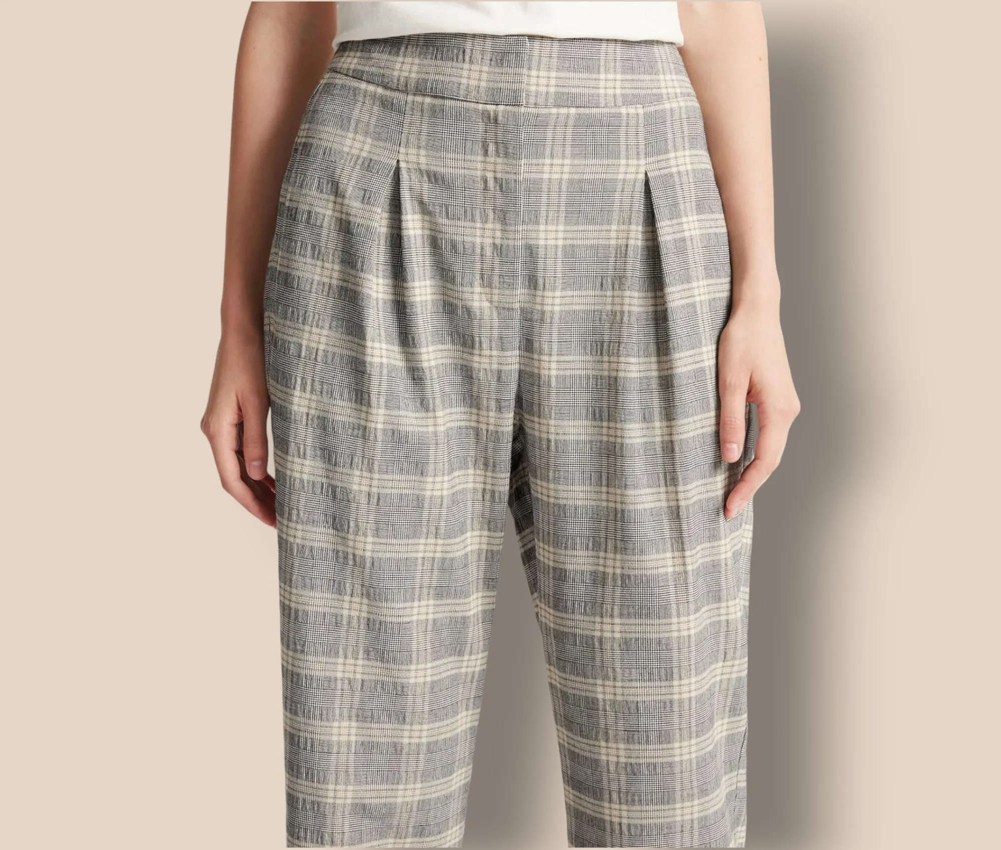 Limited Edition Grey Mix Checked Wide Leg Trousers UK 12 US 8 EU 40