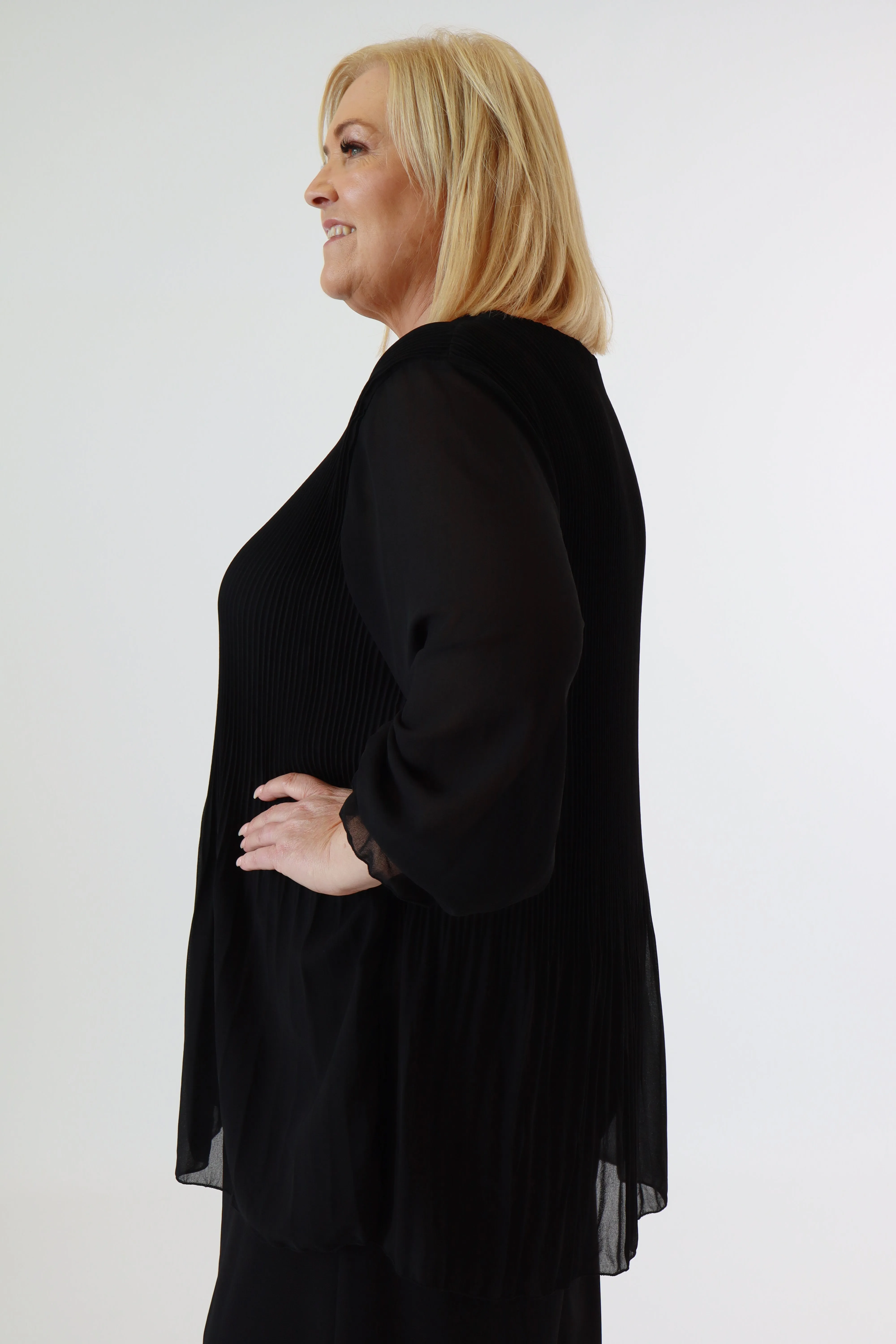 Maizie Pleated Blouse in Black