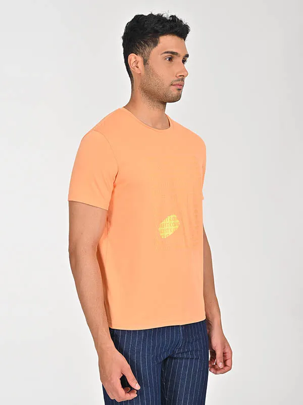 Men Sporty Moisture Graphic Crew Neck T-Shirt