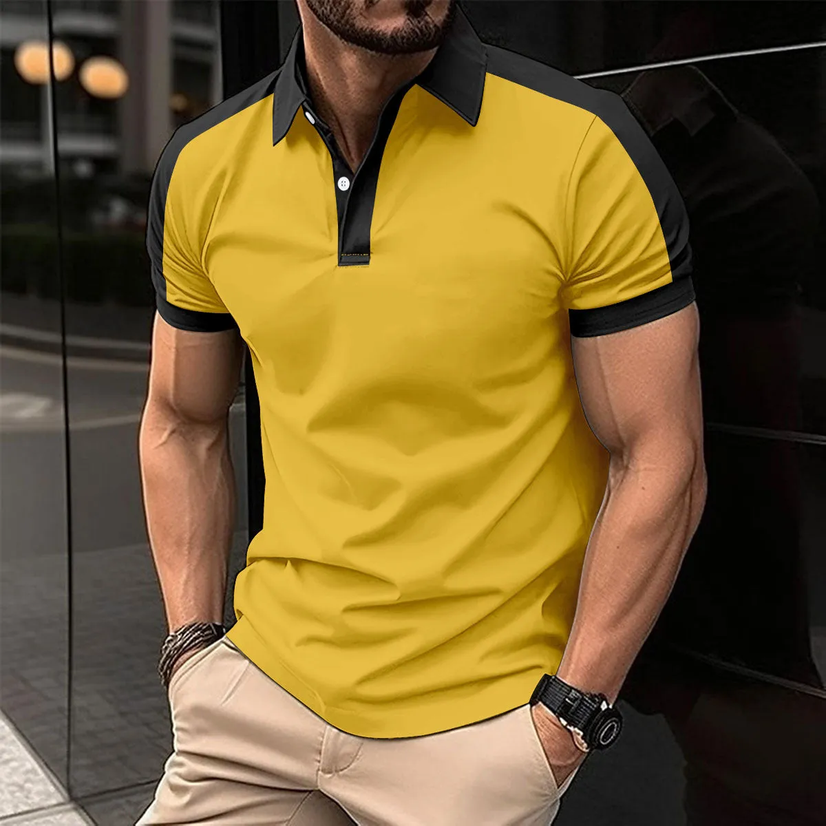 Men's Casual Polo Shirts Short Sleeve Business Shirt Summer