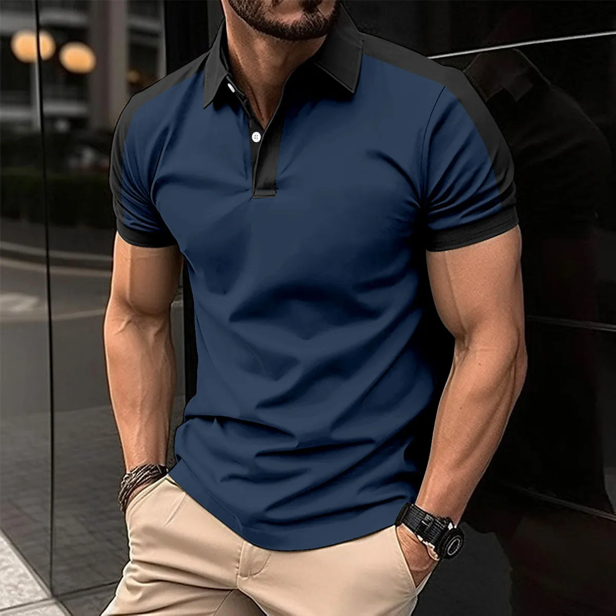 Men's Casual Polo Shirts Short Sleeve Business Shirt Summer