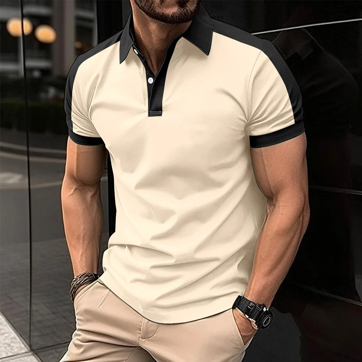 Men's Casual Polo Shirts Short Sleeve Business Shirt Summer