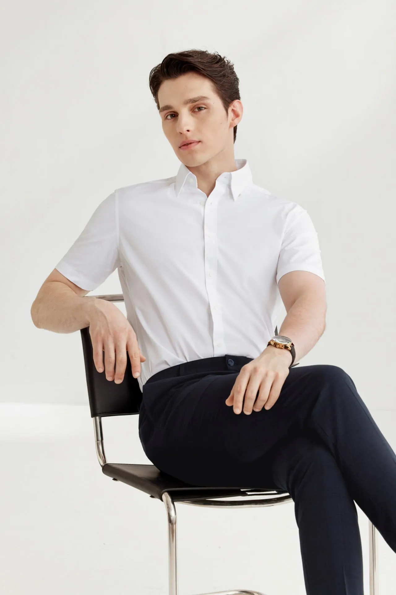 Non-Iron Easy Care Smart Fit Poplin Short Sleeve Shirt