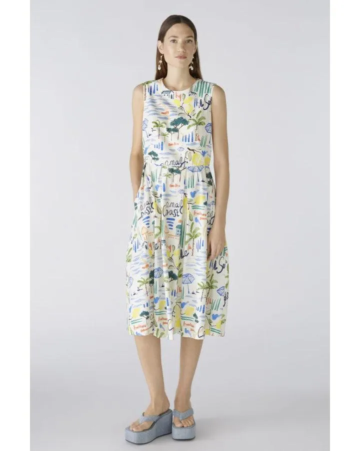 Oui Fit and Flare Motif Pring Dress