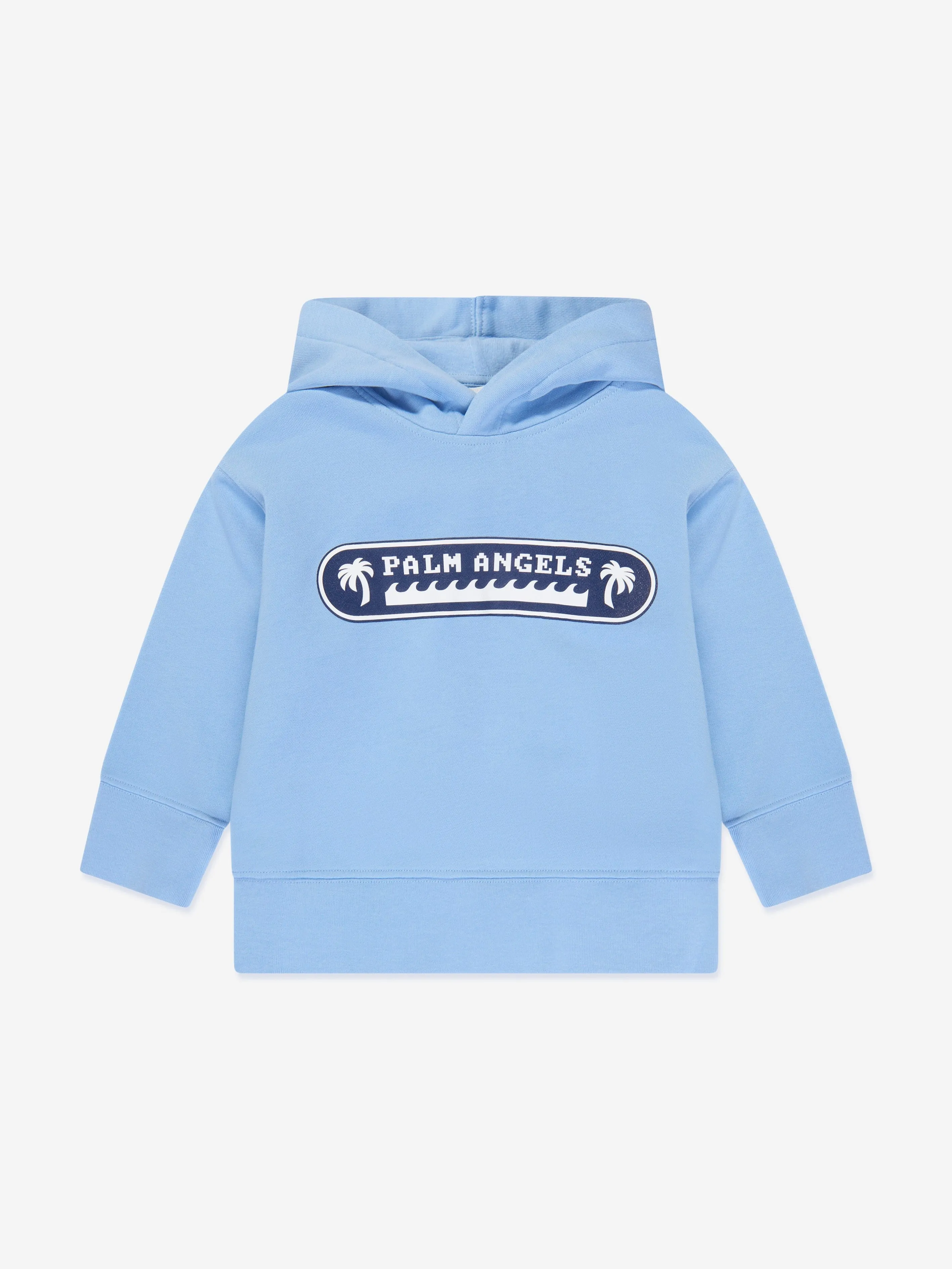 Palm Angels Boys Palm Waves Hoodie in Blue