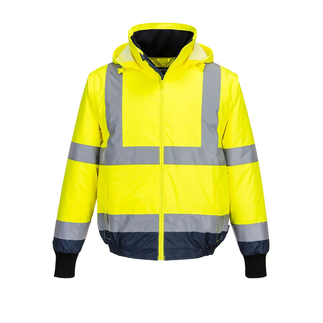 Portwest Hi-Vis Essential 2-in-1 Bomber Jacket with tape (MJ464)