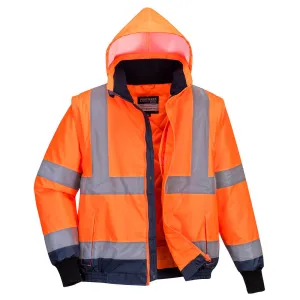 Portwest Hi-Vis Essential 2-in-1 Bomber Jacket with tape (MJ464)