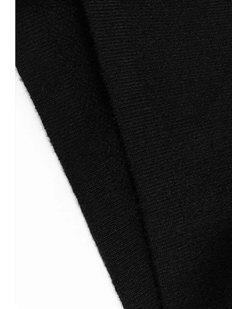 Pre Order:  Black Turtleneck Knitted Sleeveless Sweater