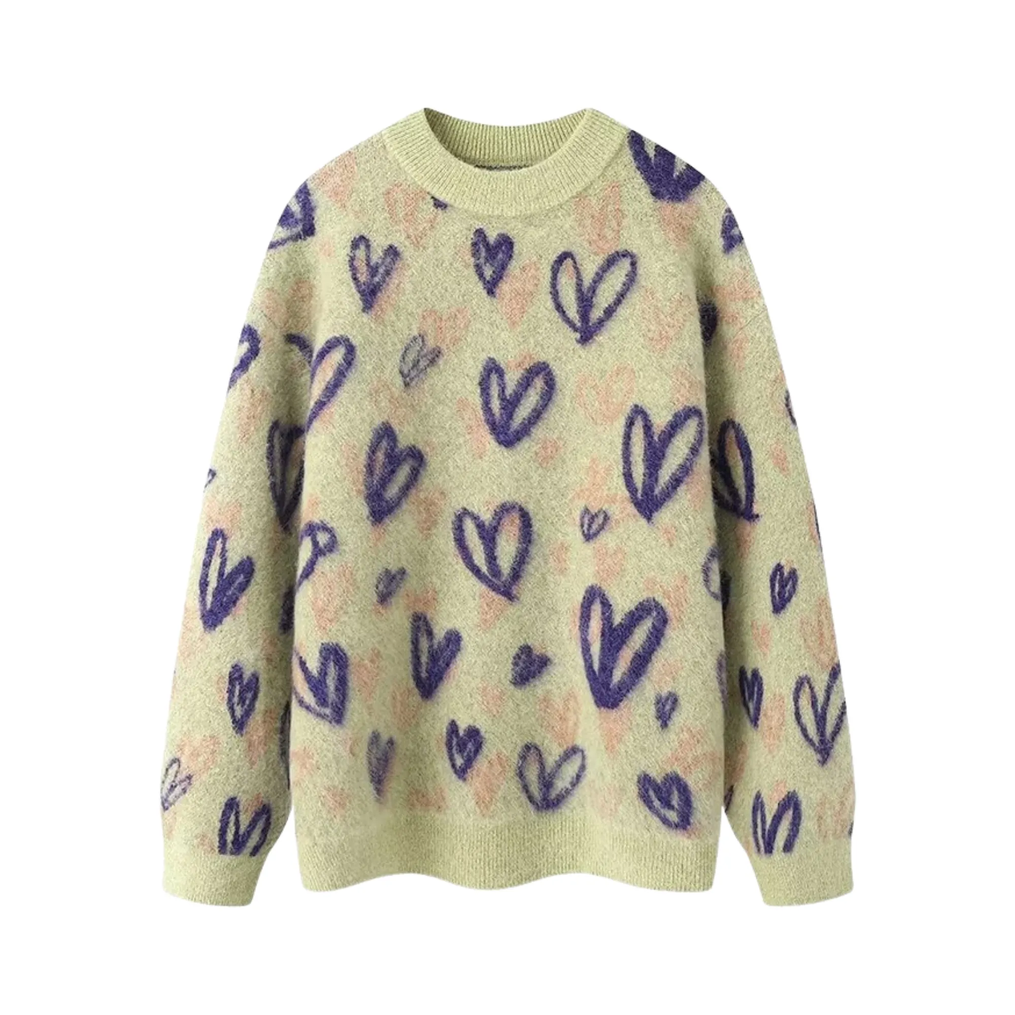 Pre Order:  Purple Hearts Knitted Sweater