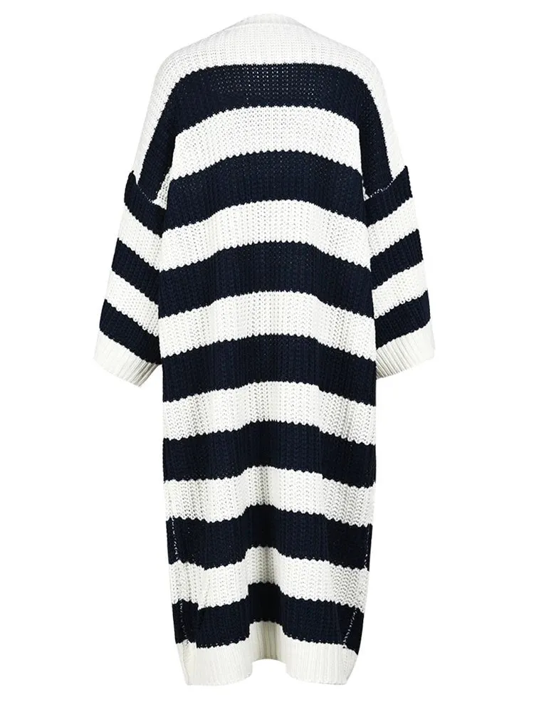 Pre Order:  Striped Loose Knitted Dress Sweater