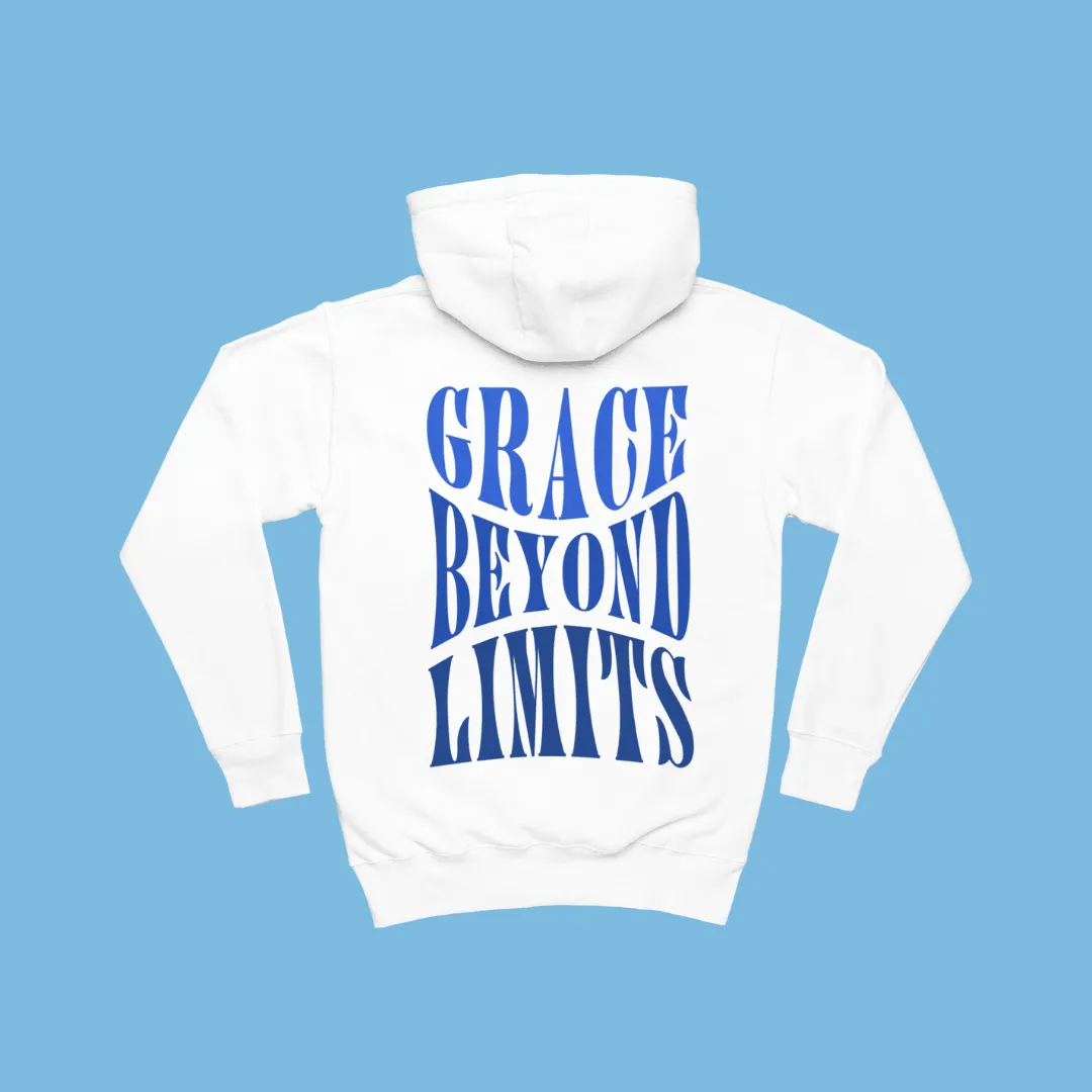 "Infinite Grace" Hoodie - White/Blue