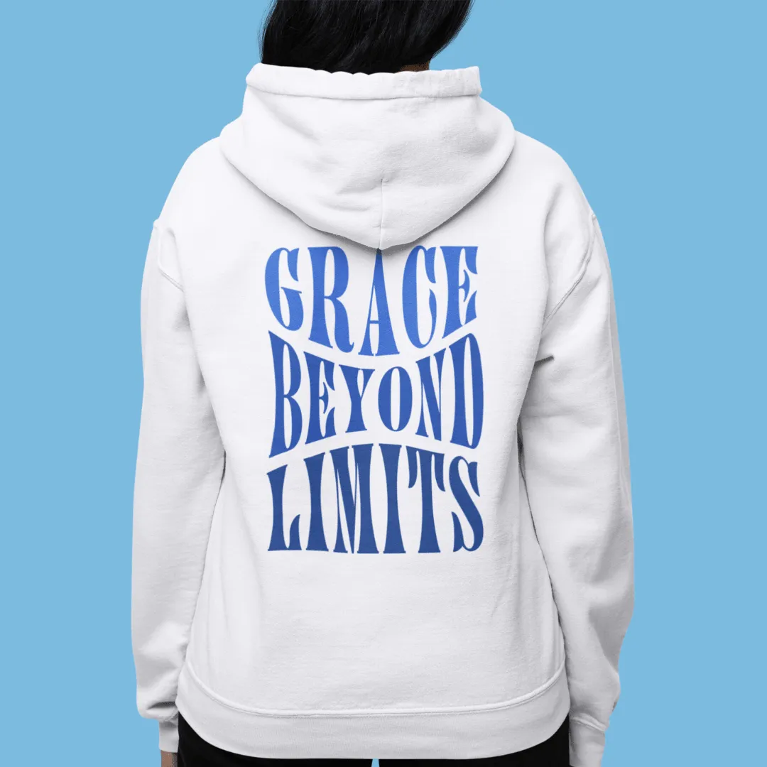 "Infinite Grace" Hoodie - White/Blue