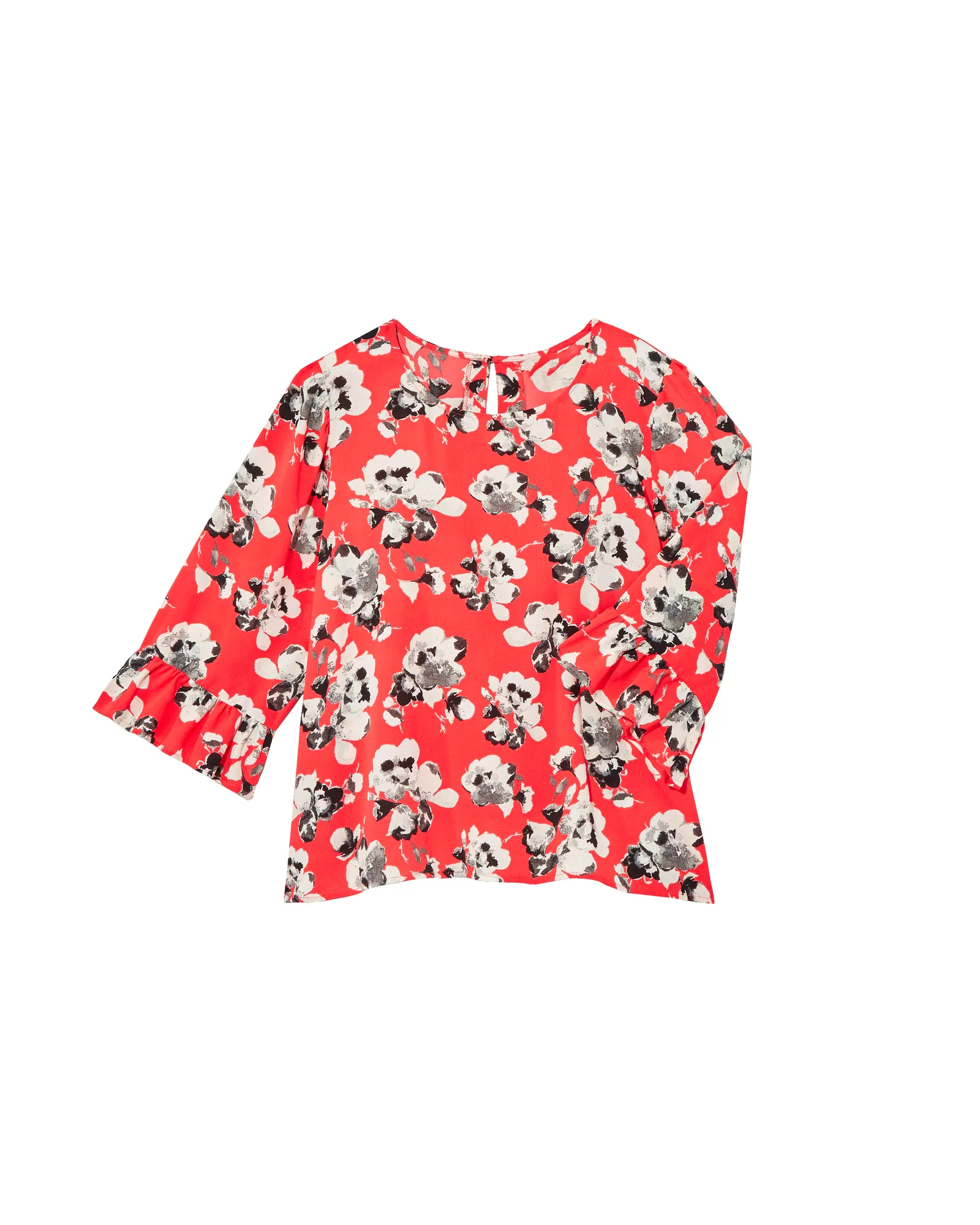 Ruah Flared Sleeve Blouse | Red / White