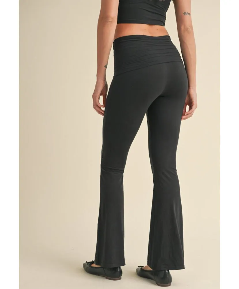 Scarlett Soft Knit Foldover Flare Pants