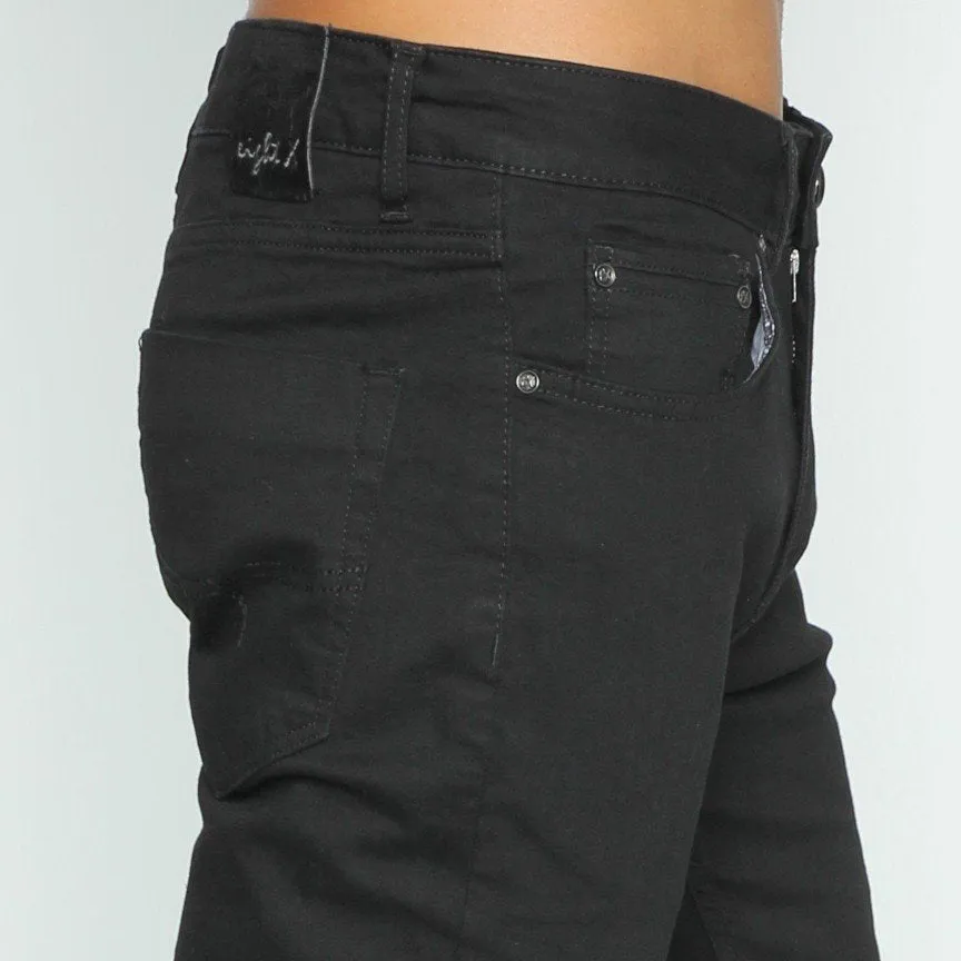 Slim Fit Stretch Black Denim Jeans #EIG-36