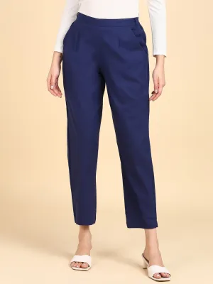 Soft Cotton Solid Color Pant - Blue