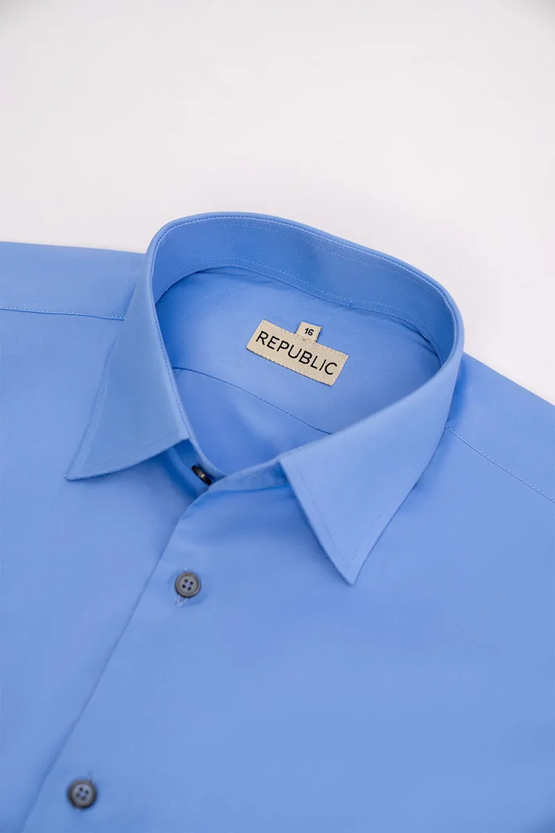 TAILORED FIT BLUE FORMAL SHIRT