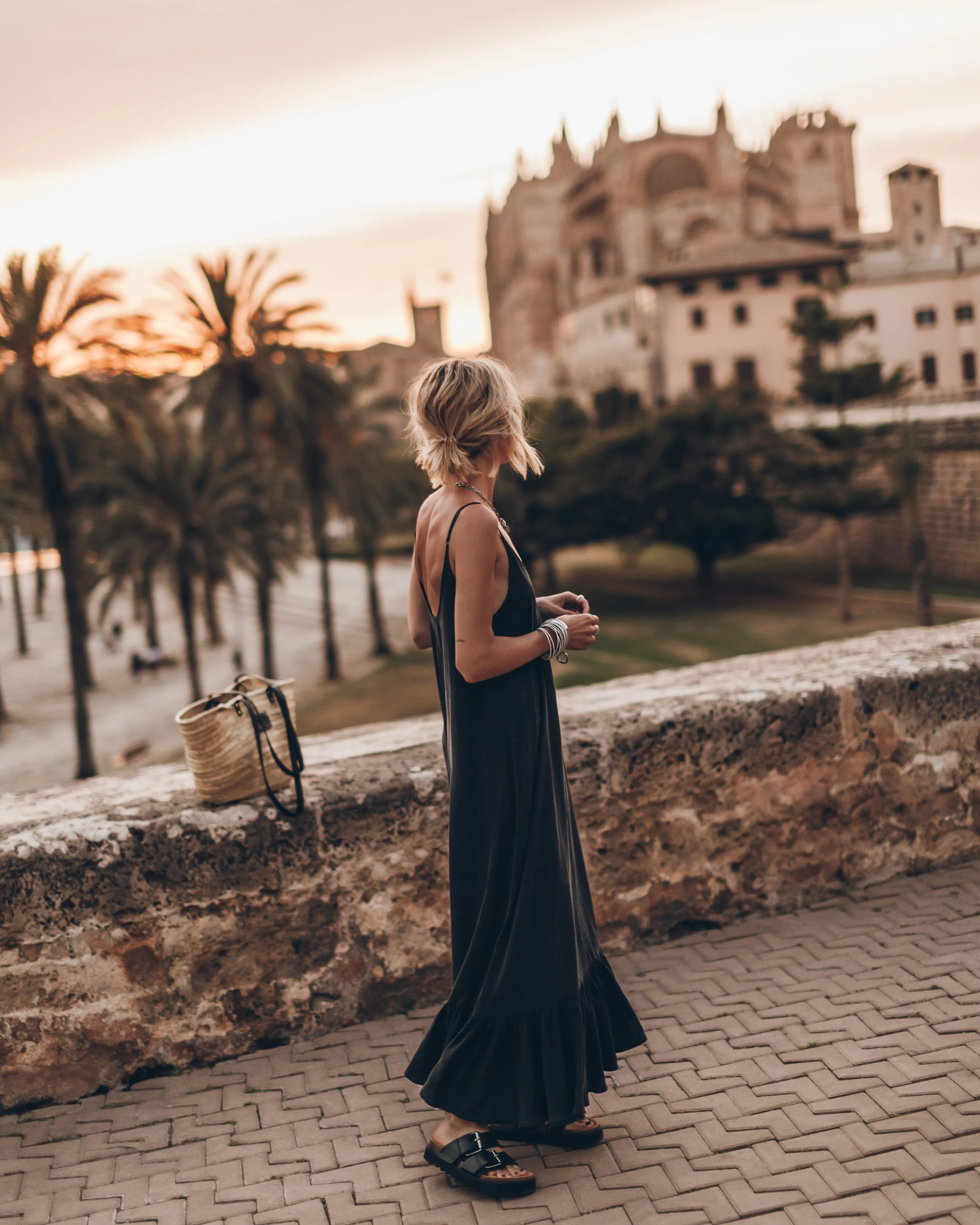 The Dark Long Ruffle Dress