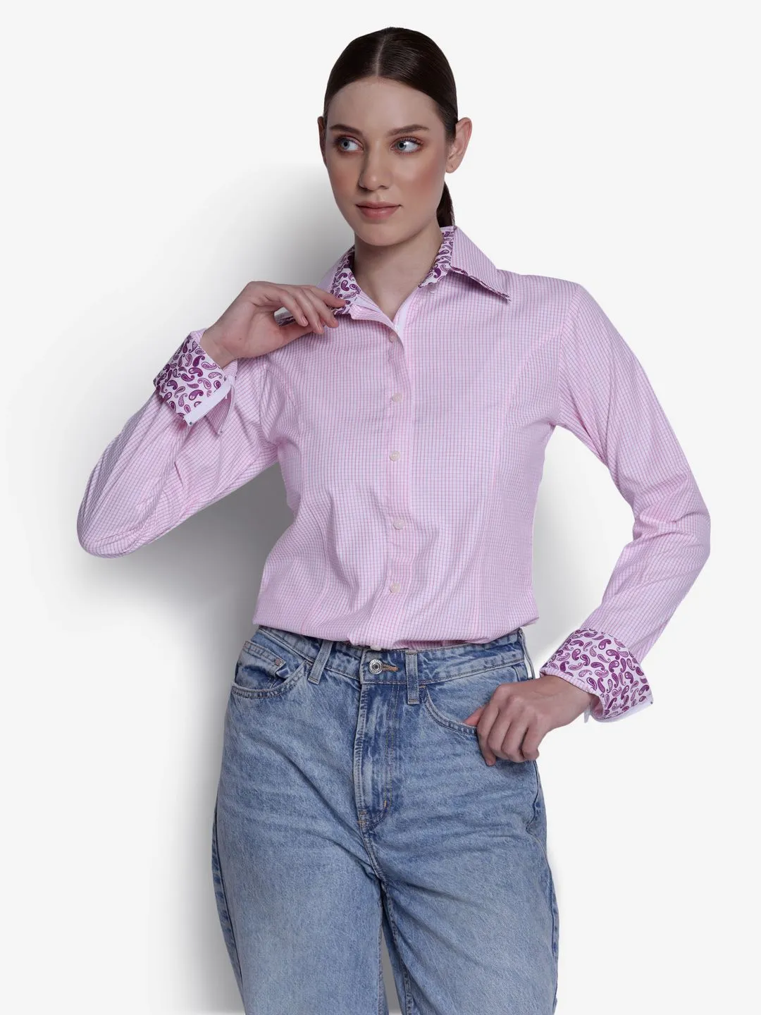 TuffRider Ladies ADEY Double Collar Check Shirt