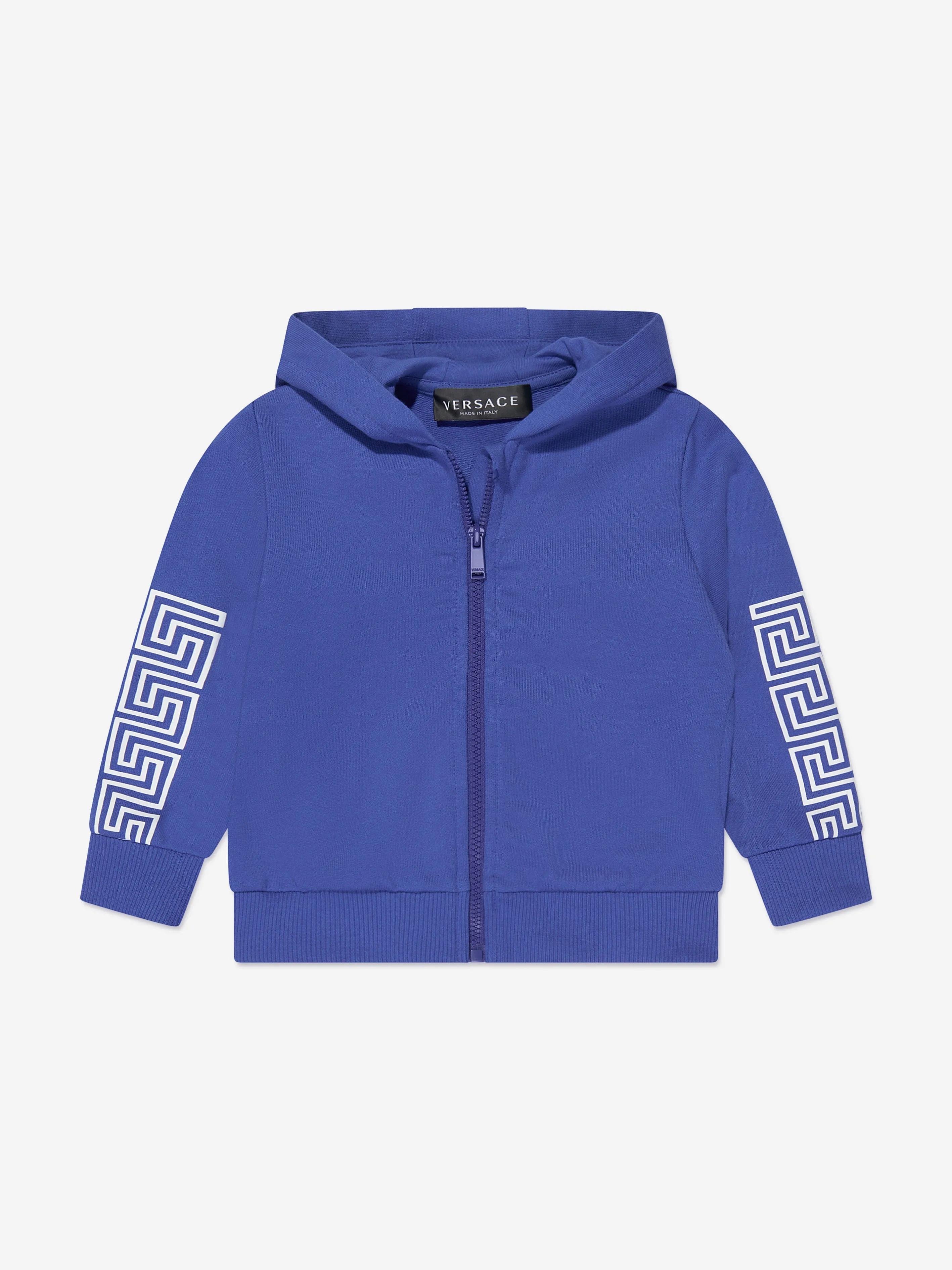 Versace Baby Boys La Greca Zip Up Top in Blue