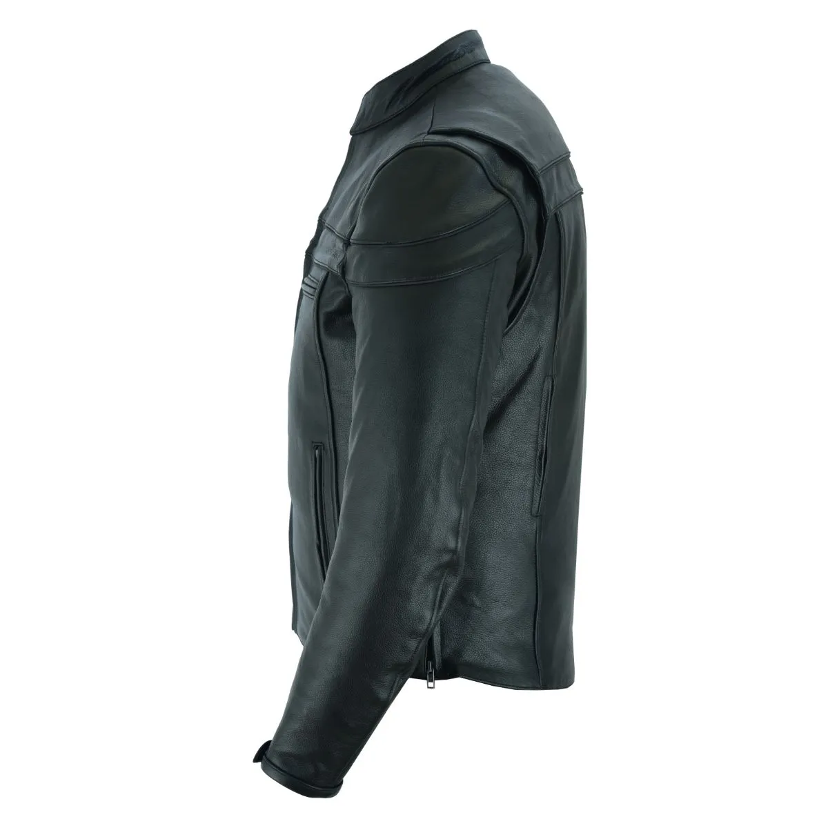 VL531 Vance Leather Men's Racer Jacket with Zippered Vents