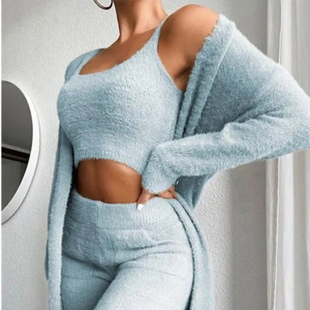 Women 3 Pcs Soft Loungewear Set