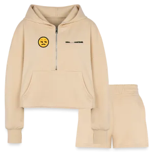 Yeah Whatever Women’s Cropped Hoodie & Jogger Short Outfit Set